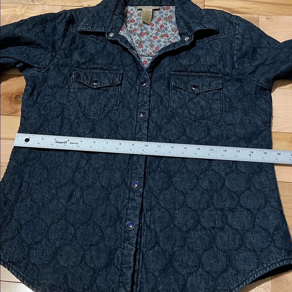 Cotton Ginny Dark Denim Quilted Shirt - Picture 4 of 12